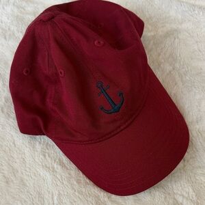 Crewcuts Maroon Cap with Navy Anchor Embroidery